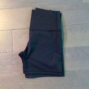 Lululemon black leopard print align shorts, size 8